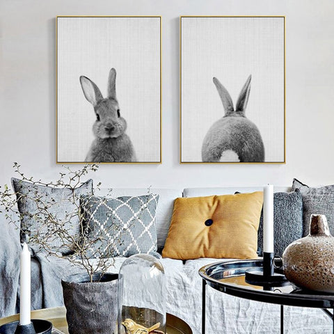 Front or Back Rabbit Canvas