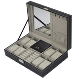 2/6/10/12 Girds Leather/Carbon Fiber Luxury Watch Box