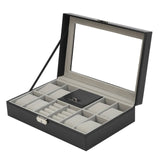 2/6/10/12 Girds Leather/Carbon Fiber Luxury Watch Box