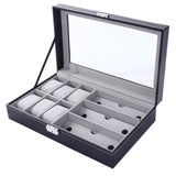 2/6/10/12 Girds Leather/Carbon Fiber Luxury Watch Box