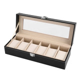 2/6/10/12 Girds Leather/Carbon Fiber Luxury Watch Box