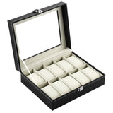 2/6/10/12 Girds Leather/Carbon Fiber Luxury Watch Box