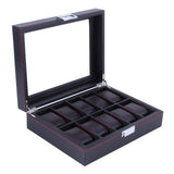 2/6/10/12 Girds Leather/Carbon Fiber Luxury Watch Box