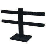 2 Tier T-Bar Velvet Jewelry Stand Organizer