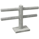 2 Tier T-Bar Velvet Jewelry Stand Organizer