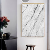 Abstract Gray Marble Vein Canvas Painting