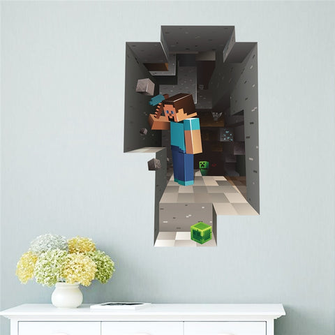 Minecraft 3D Wall Stickers For Kids Rooms