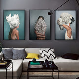 Flower Avatar Girl Canvas Painting