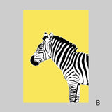Nordic Poster Yellow Zebra Canvas Painting
