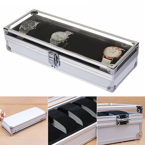 6 Grid Aluminium Watch Box